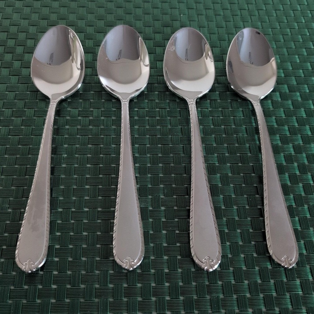 Hampton Silversmiths RACHELLE FROST Teaspoons Set Lot of 4 Stainless 18/10 Vtg